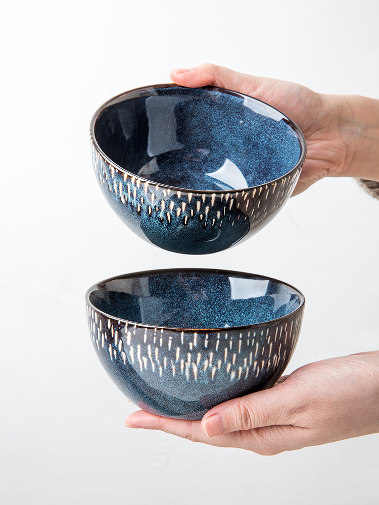 Dim Sum Basket - Mangkuk Keramik Berlapis Kiln yang Dilukis