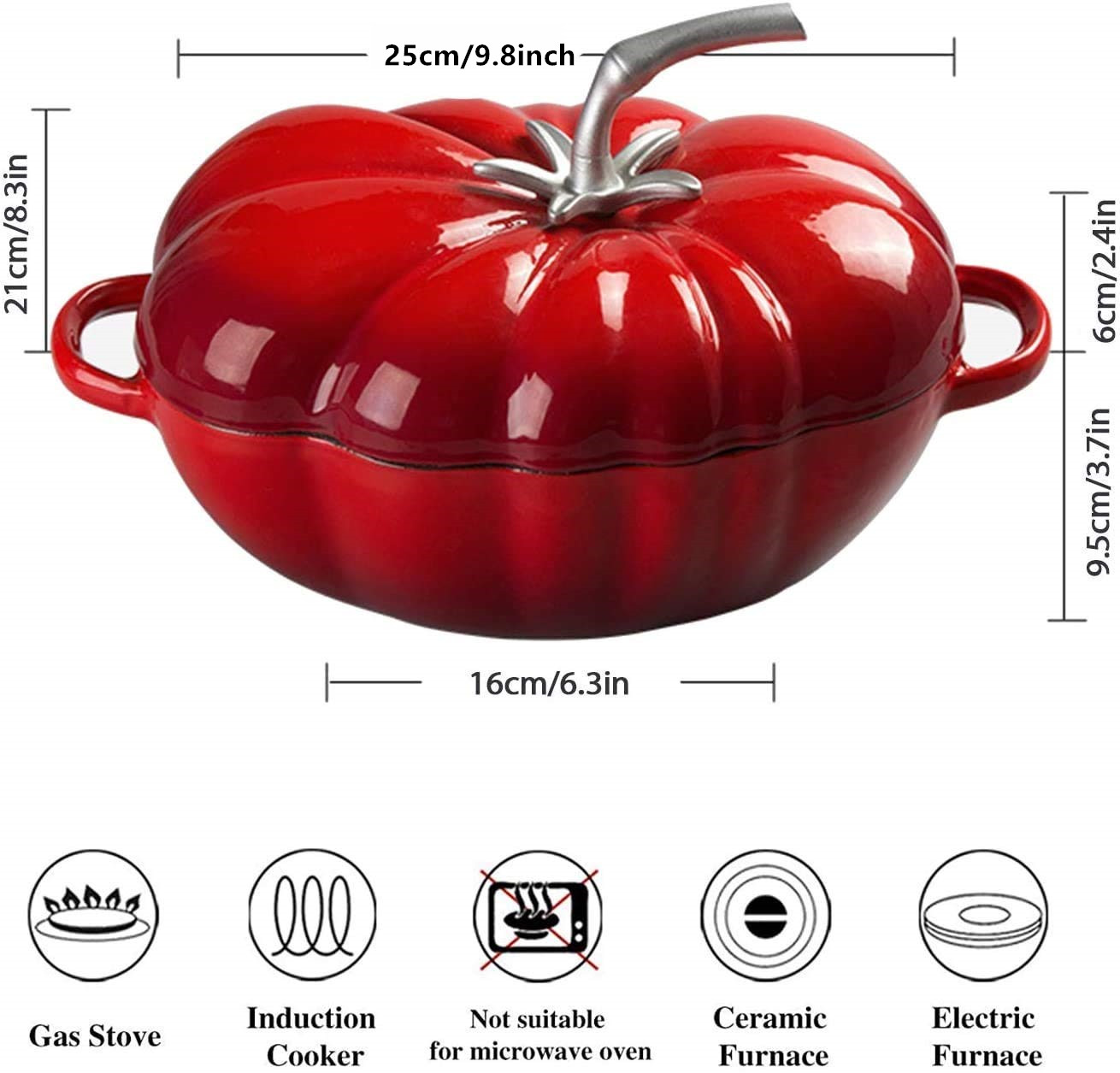 25cm tomat berenamel besi cor  - Cast Iron Corn ulasan dan harga