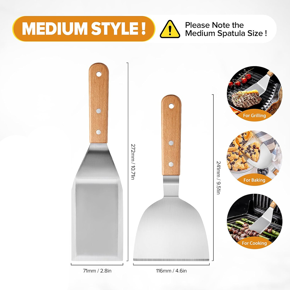 LMETJMA Set Spatula Logam Stai - Okonomiyaki Spatula ulasan dan harga